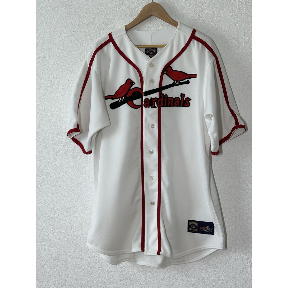 Majestic St Louis Cardinals Cooperstown Collection Jersey Mens Sz XL White MLB